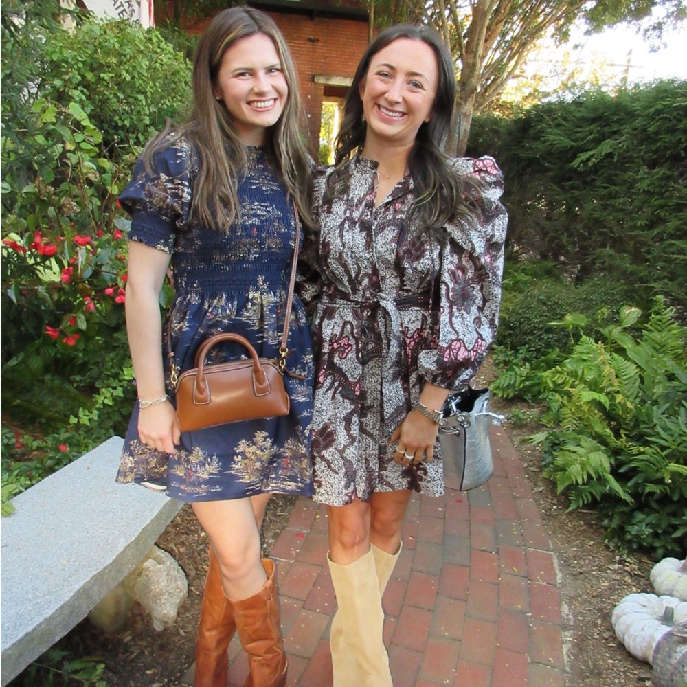 Hill House Navy and Brown Mini Dress